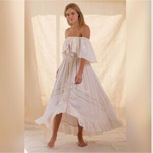 Fillyboo x Free People Tambourine Off Shoulder Maxi Dress Blush